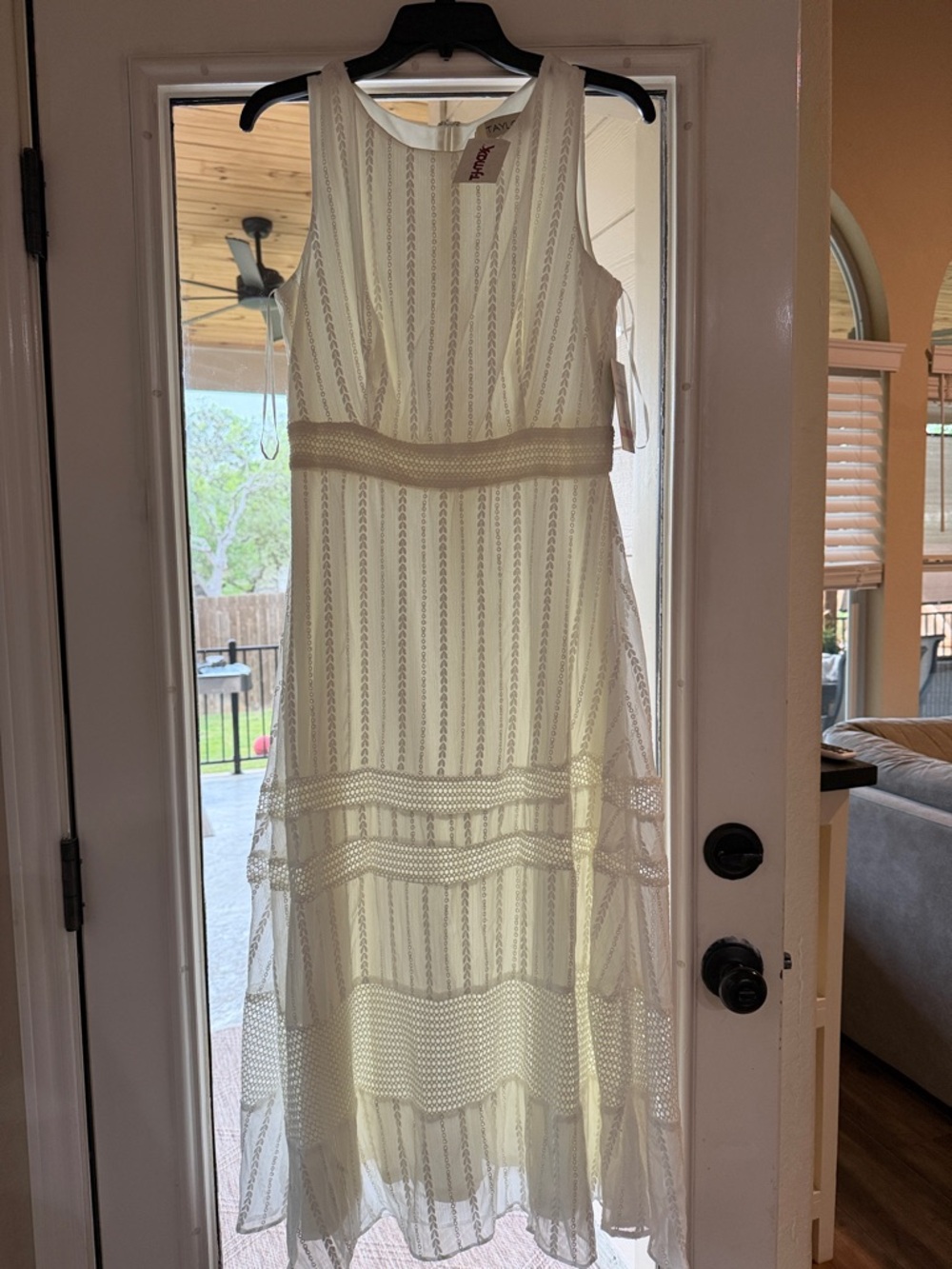 Taylor Cream Lace Panel Maxi Dress